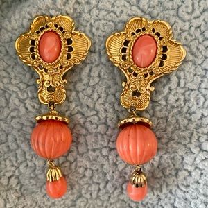 Vintage Jose Barrera for Avon Coral Earrings